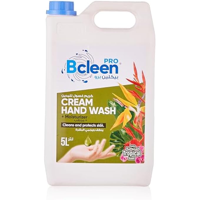 BCLEEN CREAM HAND WASH WITH MOISTURIZER TROPICAL SCENT - PROTECTS YOUR HANDS FROM GERMS - 5L GALLON - Image 1